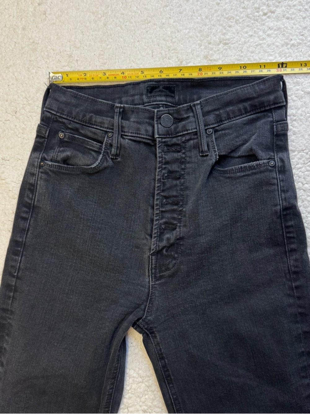 Mother The Pixie Dazzler Ankle Fray Not Guilty Jeans Size 27 Black - Picture 7 of 12